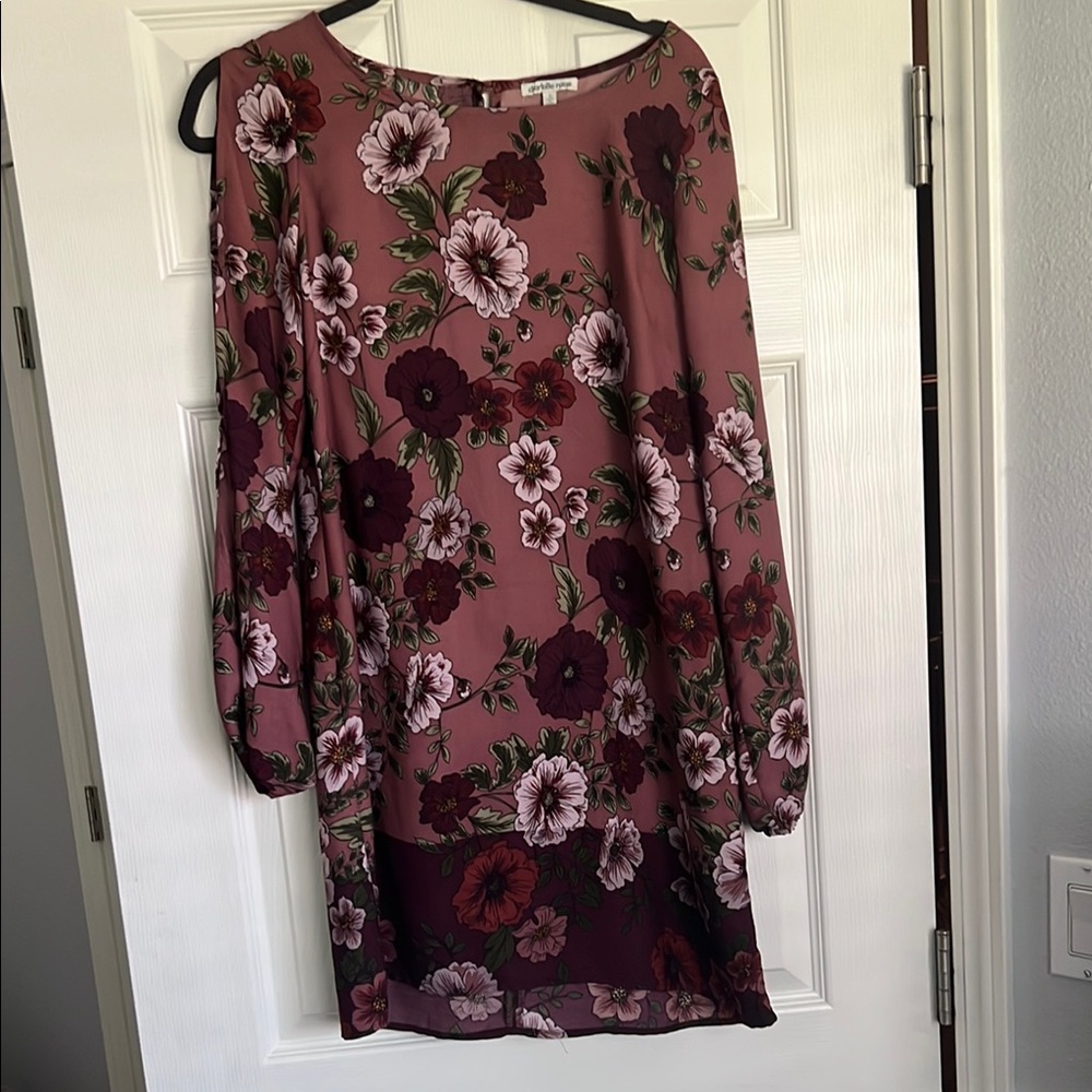 Charlotte Russe Mauve Sheath Dress with Peek-a-Boo Sleeves